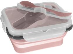 Zopa Cutie de prânz din silicon cu lingură Small Old Pink Set pentru masa bebelusi