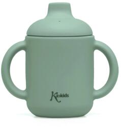 KioKids Pahar de silicon pentru copii cu mânere 120 ml Sage 03783-1