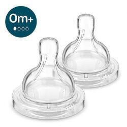 Philips Tetine din silicon Anti-colic, debit 1, 0+ luni, 2 buc. , 00A. 0596.001