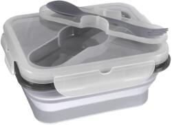 Zopa Cutie de prânz din silicon cu lingură Small Dove Grey Set pentru masa bebelusi