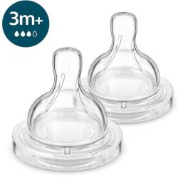 Philips Tetine din silicon Anti-colic 3.0, debit 3, 3+ luni, 2 buc