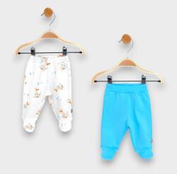 Rainy Set de 2 pantaloni cu botoșei pentru bebeluși, 56-74 cm, Goose / turcoaz