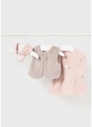 Mayoral Set de 3 piese: rochie, vestă și diademă roz 14-02807-027