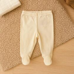 Rainy Pantaloni cu botoșei pentru bebeluși albi din bumbac organic, 48-68 cm