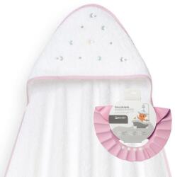 Interbaby Set prosop pentru bebeluși 100x100 cm + bonetă Estrella Luna Multicolor White/Pink