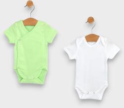 Rainy Set de body-uri 2 piese cu mânecă scurtă 56 - 80 cm. kiwi/alb