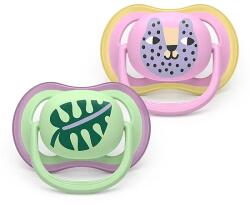 Philips Suzete ortodontice Ultra Air + cutie de sterilizare (6-18 luni) frunză/pisicuță fată 2 buc. 00A. 0650.001