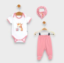Rainy Set pentru bebeluși 3 piese Happy friends 56-74 cm. pudră