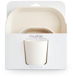 Mushie Set de masă 3 piese Square Ivory Set pentru masa bebelusi