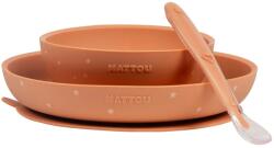 Nattou Set de masă din 3 piese cu suport Terracotta and Stars Set pentru masa bebelusi