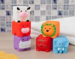 KioKids Cuburi de cauciuc cu animale din junglă, 6 buc