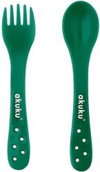 Akuku Set de tacâmuri Green 0074 Set pentru masa bebelusi