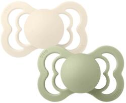 BIBS Supreme Suzetă din silicon 2 buc. (6-18 luni) Ivory/Sage