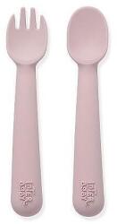 Interbaby Set de tacâmuri din silicon Dark Pink Set pentru masa bebelusi