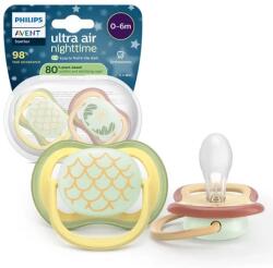 Philips Suzete ortodontice Ultra Air Night + cutie de sterilizare (0-6 luni) roz pastel neutru, 2 buc. 00A. 0658.001