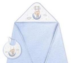 Interbaby Set prosop pentru bebeluși cu bavetă 100x100 cm. Osito Luna Blue