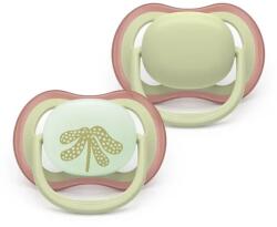 Philips Suzete ortodontice Ultra Air Night + cutie de sterilizare (6-18 luni) zi/noapte, neutre, 2 buc. 00A. 0652.001