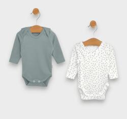 Rainy Set de 2 body-uri 48 - 68 cm. Stele gri și bej / verde lăptos