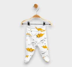 Rainy Pantaloni cu botoșei pentru bebeluși cu talie pliabilă, 48-74 cm, Dinozauri portocalii