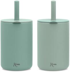 KioKids Căni de silicon pentru copii cu pai 180 ml 2 buc. Mint 03804-3