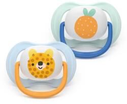 Philips Suzete ortodontice Ultra Air + cutie de sterilizare (0-6 luni) fructe/ursuleț băiat, 2 buc. 00A. 0637.001
