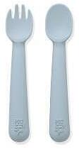 Interbaby Set de tacâmuri din silicon Blue Grey Set pentru masa bebelusi