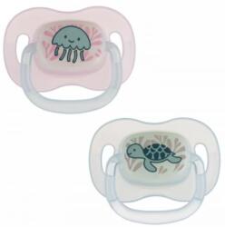 Canpol Suzetă anatomică din silicon Love&Sea roz 0-6 luni 2 buc. 34/908
