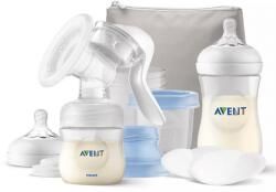 Philips Set pompă manuală pentru extragerea laptelui Natural Motion cu recipiente VIA și biberoane Natura 0563