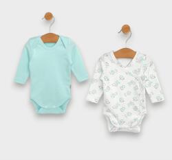 Rainy Set de 2 body-uri 48 - 68 cm. Urșișori gri Baby /rezeda