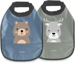 Nuvita Bavețică impermeabilă pentru bebeluși Powder Blue/Sage Green 2 buc. 4371 Bavata