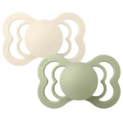 BIBS Supreme Suzetă din cauciuc 2 buc. (6-18 luni) Ivory/Sage