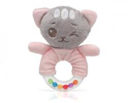 KioKids Zornăitoare de pluș pentru bebeluși Pisicuță 18 cm Rattle Pink 3391-8