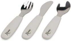 KioKids Set de tacâmuri pentru bebeluși Grey 04165-4 Set pentru masa bebelusi