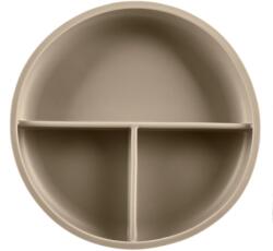 Zopa Farfurie din silicon cu decupaje și vid Sand Beige Set pentru masa bebelusi