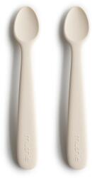 Mushie Lingurițe de silicon pentru hrănire, 2 buc. Ivory Set pentru masa bebelusi