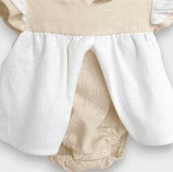 Rainy Premium Rochie-body din in pentru bebeluși 56-86 cm, bej