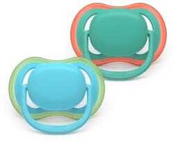 Philips Suzete ortodontice Ultra Air + cutie de sterilizare (6-18 luni), verde/albastru, 2 buc. 00A. 0647.001