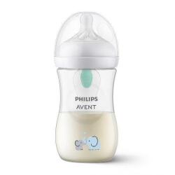 Philips Biberon Natural Response 3.0 cu supapă AirFree 260 ml cu tetină Flux 3, 1m+ Elefanței SCY673/81 00A. 0581.001