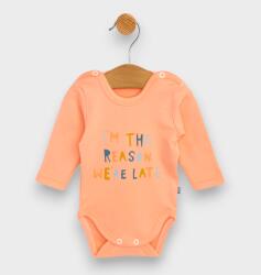 Rainy Body pentru bebeluși cu mâneci lungi I'm the reason 56 - 80 cm piersică
