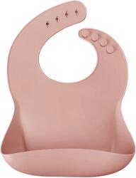 Minikoioi Bavețică moale din silicon cu buzunar Basics Bib Pinky Pink 101020052 Bavata
