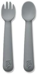 Interbaby Set de tacâmuri din silicon Petrol Grey Set pentru masa bebelusi