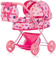 Chipolino Cărucior pentru păpuși Dora cu inimioare KZKDR02402HE