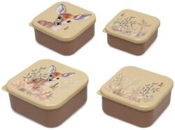 KioKids Set de 4 cutii pentru alimente Căprioară Beige 04188-3 Set pentru masa bebelusi