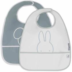 Jollein Bavețică impermeabilă pentru bebeluși, set de 2 buc. Miffy Peekaboo, verde marin Bavata