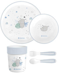 Kikkaboo Set de masă din plastic Savanna Blue 31302040139 Set pentru masa bebelusi