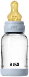 BIBS Biberon din sticlă pentru bebeluși 120 ml. (cauciuc) Baby Blue