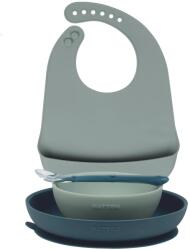 Nattou Set de masă bib green Set pentru masa bebelusi