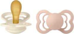 BIBS Supreme Suzetă din cauciuc 2 buc. (6-18 luni) Ivory/Blush
