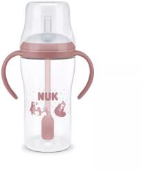 Nuk Biberon cu pai Perfect Match 8+ 260 ml Ursuleț, fetiță