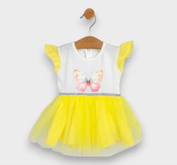 Rainy Body-rochie pentru bebeluși cu tul și diademă 56-80 cm galben